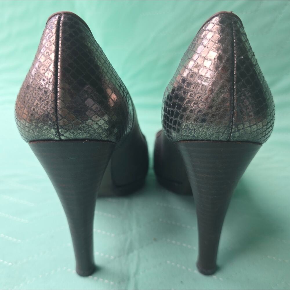 Stuart Weitzman black patchwork leather pumps hee… - image 5